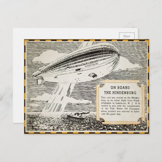 ヴィンテージヒンデンブルク航空葉書 ポストカード (正面/裏面)