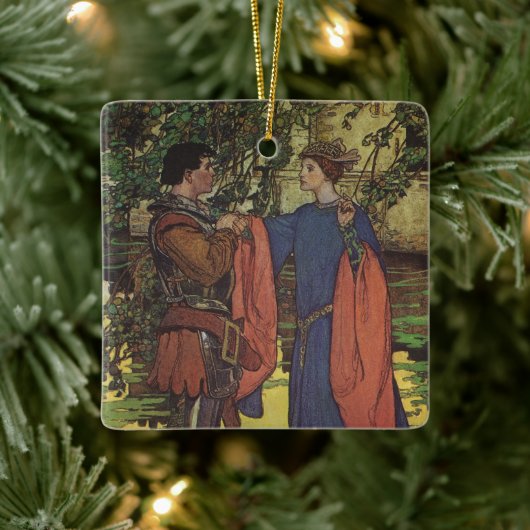 ヴィンテージヒーロープリンスナイト輝くアーマープリンセス セラミックオーナメント (ツリー)