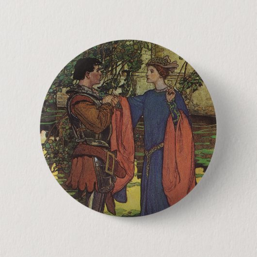 ヴィンテージヒーロープリンスナイト輝くアーマープリンセス 缶バッジ (正面)