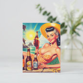 ヴィンテージビアサマーガール ポストカード (スタンド正面)