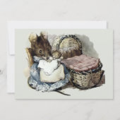 ヴィンテージビアトリックスポッタマウスベビシャワーテンプレート 招待状 (裏面)