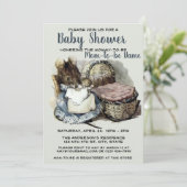 ヴィンテージビアトリックスポッタマウスベビシャワーテンプレート 招待状 (スタンド正面)