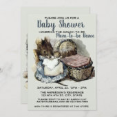 ヴィンテージビアトリックスポッタマウスベビシャワーテンプレート 招待状 (正面/裏面)