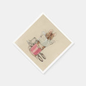 ヴィンテージビアトリックスポッターの仕立てグロスターマウス スタンダードカクテルナプキン (角)