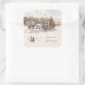 ヴィンテージビアトリックスポッタークリスマスグリーティングホリデー スクエアシール (バッグ)