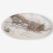 ヴィンテージビアトリックスポッタークリスマスグリーティングホリデー ペーパープレート (アングル)