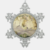 ヴィンテージビアトリックスポッタークリスマスラビッツ スノーフレークピューターオーナメント (正面)