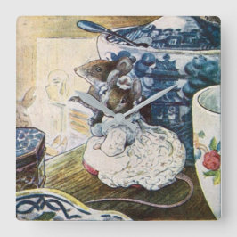 ヴィンテージビアトリックスポッターネズミテーラーオブグロスター スクエア壁時計