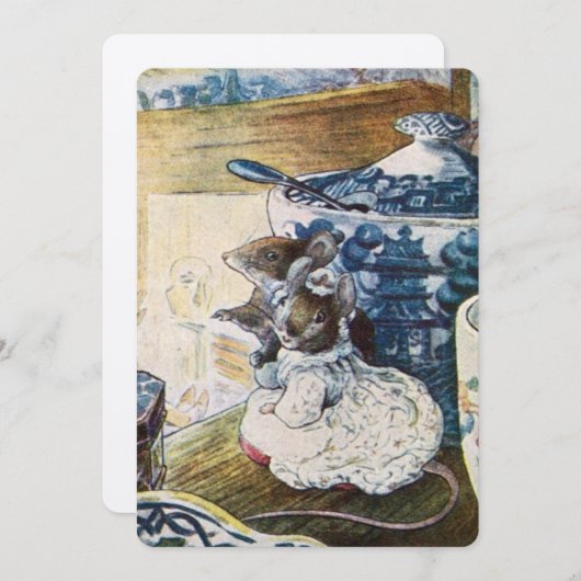 ヴィンテージビアトリックスポッターネズミテーラーオブグロスター 招待状 (正面/裏面)