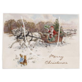 ヴィンテージビアトリックスポッターラビットとサンタクリスマス ラージペーパーバッグ (裏面)