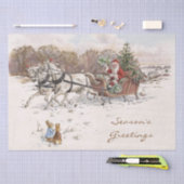 ヴィンテージビアトリックスポッターラビットとサンタクリスマス 薄葉紙 (クラフト)