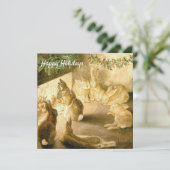 ヴィンテージビアトリックスポッターラビットクリスマスホリデー シーズンカード (スタンド正面)