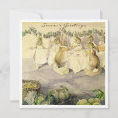 ヴィンテージビアトリックスポッターラビットクリスマスホリデー シーズンカード (正面)