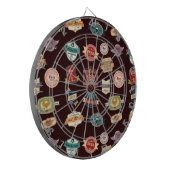 ヴィンテージビアラベルのコラージュ ダーツボード (正面左)