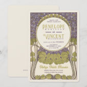 ヴィンテージビオレット結婚式招待状 招待状 (正面/裏面)