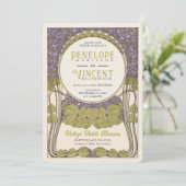 ヴィンテージビオレット結婚式招待状 招待状 (スタンド正面)