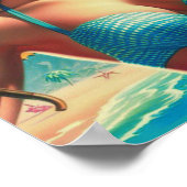 ヴィンテージビキニのピンアップ ポスター (角)