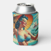 ヴィンテージビキニのピンアップ 缶クーラー (缶裏面)