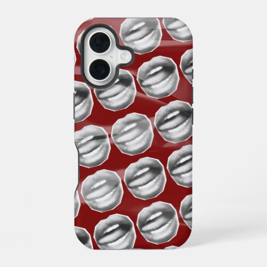 ヴィンテージビクセン黒さくらんぼレッドヴィンテージブロックサード iPhone 16ケース (裏面)