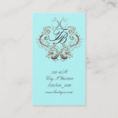 ヴィンテージビクトリアファンシーブティックブルー名刺 名刺 (裏面)