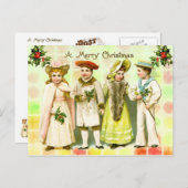ヴィンテージビクトリアンからのクリスマスの挨拶 シーズンポストカード (正面/裏面)