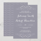 ヴィンテージビクトリアンがスエレガントワールして日付を保存 セーブザデート (正面/裏面)