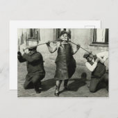 ヴィンテージビクトリアンが口でパイプを曲げる ポストカード (正面/裏面)