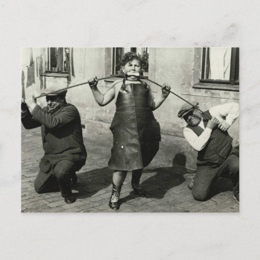 ヴィンテージビクトリアンが口でパイプを曲げる ポストカード (正面)