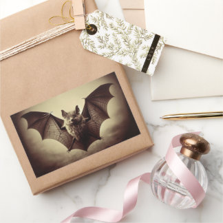 ヴィンテージビクトリアンこうもり撮影不気味ゴシック 長方形シール