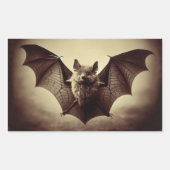 ヴィンテージビクトリアンこうもり撮影不気味ゴシック 長方形シール (正面)