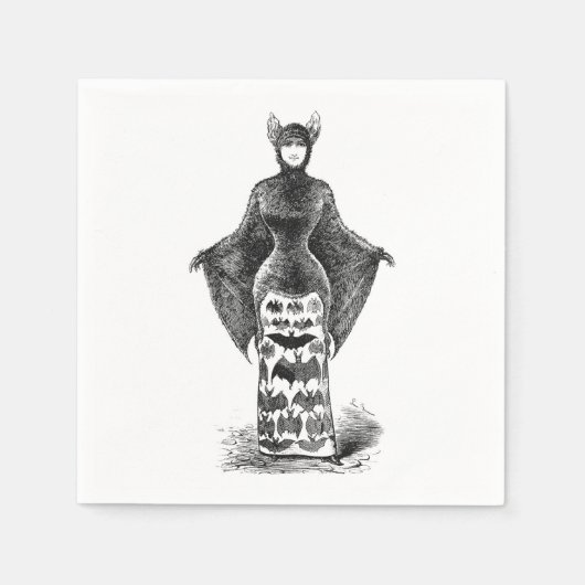 ヴィンテージビクトリアンこうもり スタンダードカクテルナプキン (正面)