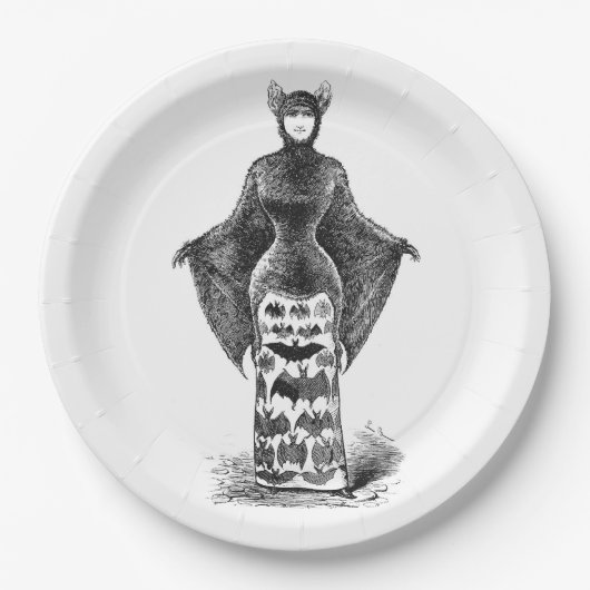 ヴィンテージビクトリアンこうもり ペーパープレート (正面)