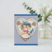 ヴィンテージビクトリアンとガールバレンタイン ポストカード (スタンド正面)