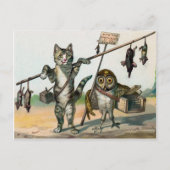 ヴィンテージビクトリアンとフクロウ ポストカード (正面)