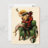 ヴィンテージビクトリアンと女性はがき ポストカード (正面/裏面)