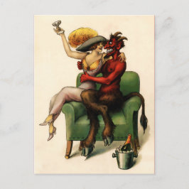 ヴィンテージビクトリアンと女性はがき ポストカード