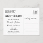 ヴィンテージビクトリアンなフレームの結婚式の保存日付 案内ポストカード (裏面)