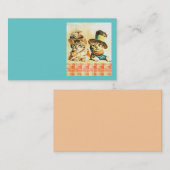 ヴィンテージビクトリアンな猫の名刺のテンプレート 名刺 (正面/裏面)