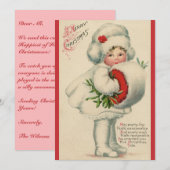 ヴィンテージビクトリアンのクリスマスの子ども（ミスタントウあり） シーズンカード (正面/裏面)