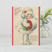 ヴィンテージビクトリアンのクリスマスの子ども（ミスタントウあり） シーズンカード (スタンド正面)