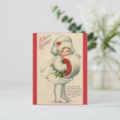 ヴィンテージビクトリアンのクリスマスの子ども（ミスタントウあり） ポストカード (スタンド正面)