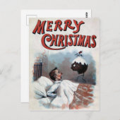 ヴィンテージビクトリアンのクリスマス葉書 ポストカード (正面/裏面)