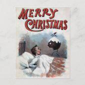 ヴィンテージビクトリアンのクリスマス葉書 ポストカード (正面)