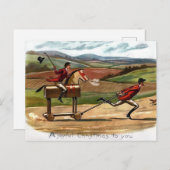 ヴィンテージビクトリアンのクリスマス葉書 ポストカード (正面/裏面)