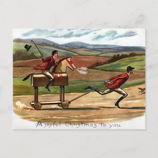 ヴィンテージビクトリアンのクリスマス葉書 ポストカード (正面)