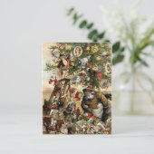 ヴィンテージビクトリアンのクリスマス葉書 ポストカード (スタンド正面)