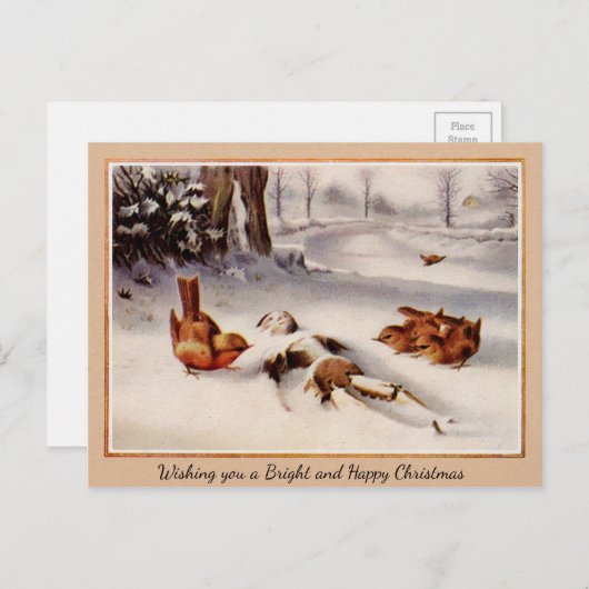 ヴィンテージビクトリアンのクリスマス ポストカード (正面/裏面)