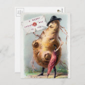 ヴィンテージビクトリアンのクリスマス ポストカード (正面/裏面)