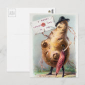 ヴィンテージビクトリアンのクリスマス ポストカード (正面/裏面)