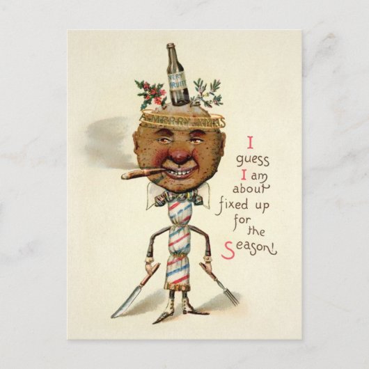 ヴィンテージビクトリアンのクリスマス ポストカード (正面)